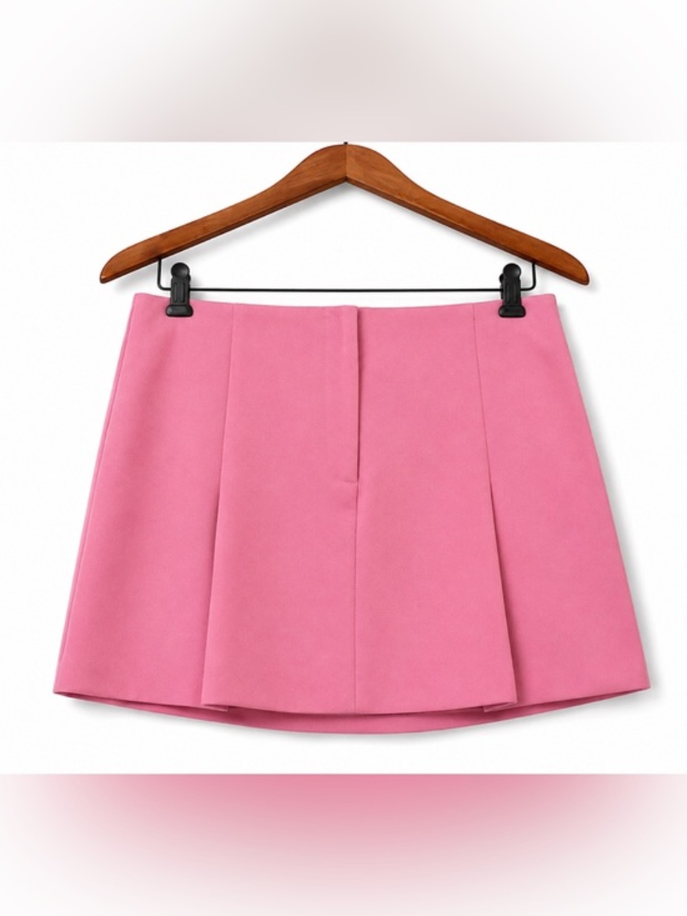 Zara Bubblegum Pink Box Pleat A-Line Mini Skirt EUC M #2696